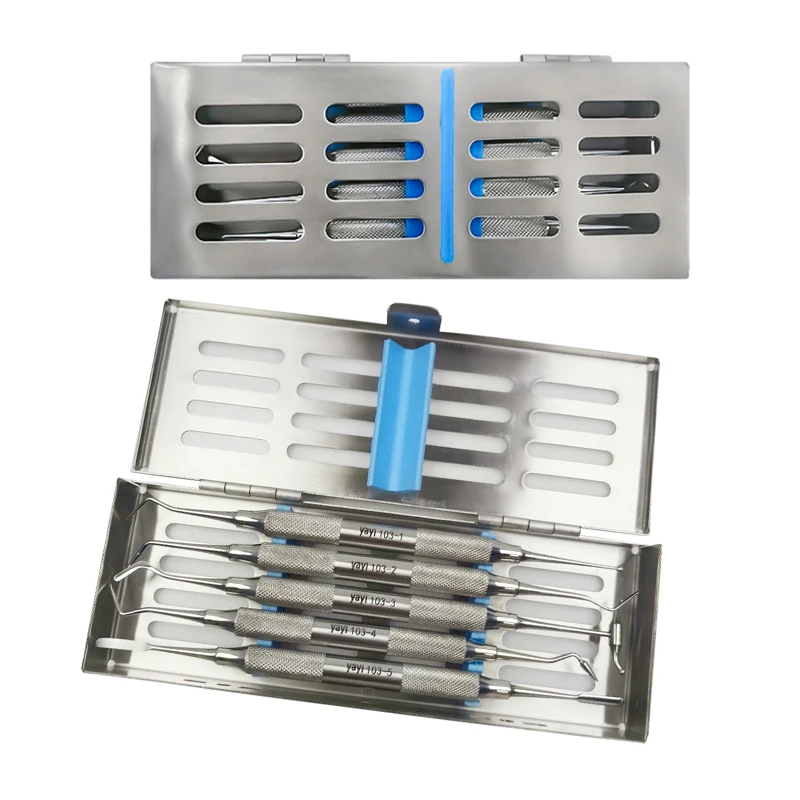 

Dental Composite Resin Filling Spatulas Tools with Stainless Steel Disinfection Box Dentistry Instrument Tool for Dentist Clinic