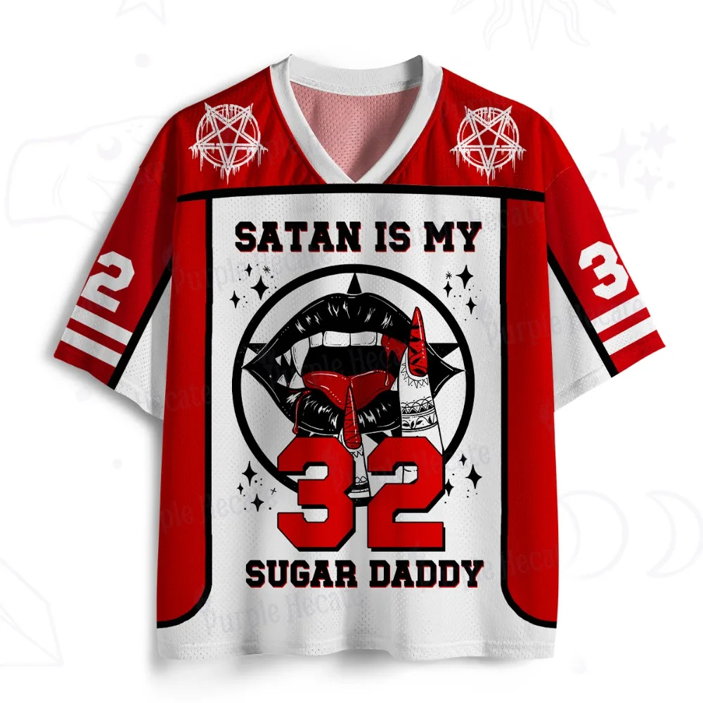 Gothic Football Jersey Vintage Print V‑Neck Short Sleeve Cropped Jersey Y2K Alt Punk Streetwear Harajuku Oversized Sport Tee view 2