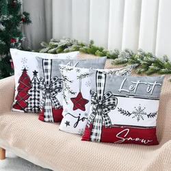 Christmas Cushion Cover Pillowcase Merry Christmas Decor for Home 2024 Xmas Ornament Navidad Natal Kerst Happy NewYear Gift 2025