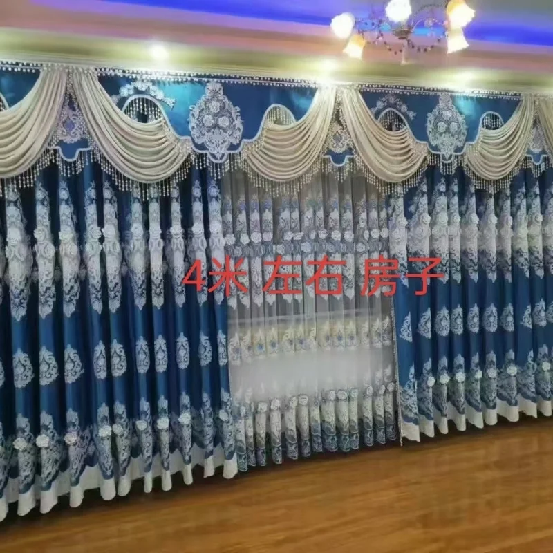 Personnalisé. Rideaux de salon à trois couches