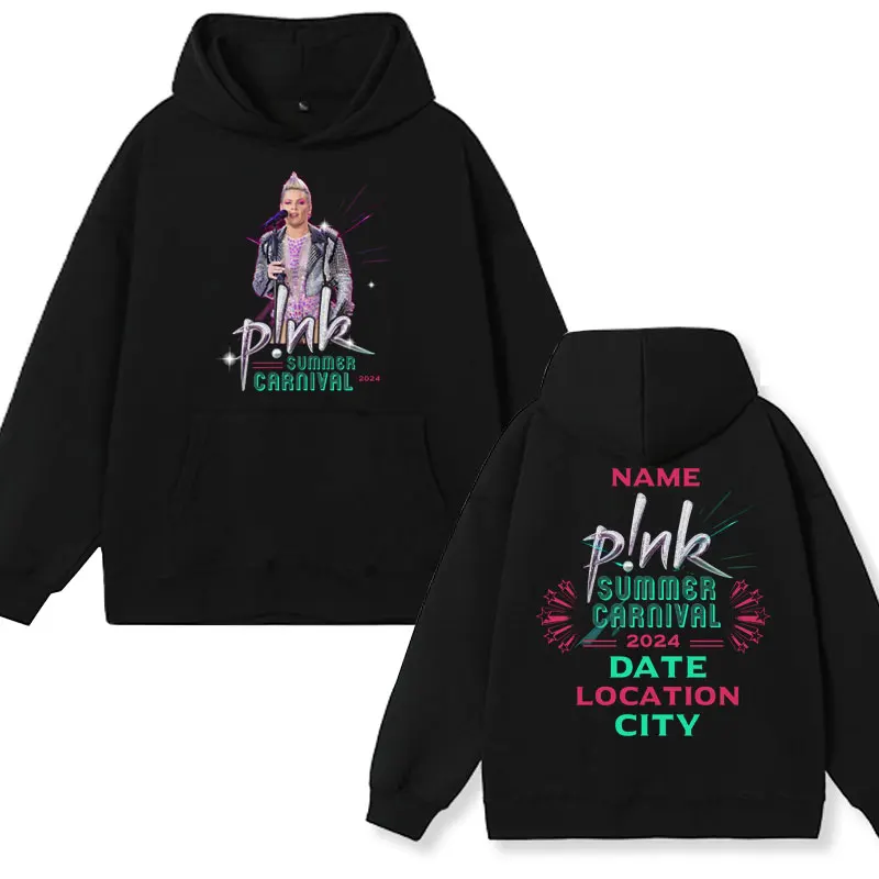 

Singer P! Nk Pink Summer Carnival 2024 Festival World Tour Hoodie Male Fashion Oversized Long Sleeve Sweatshirt Men Women Hoody