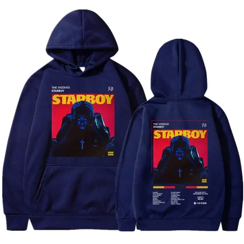 Sudadera informal de lana para hombre y mujer, jersey con capucha de gran tamaño Harajuku, ropa de calle a la moda, rapero, Weeknd, 2024