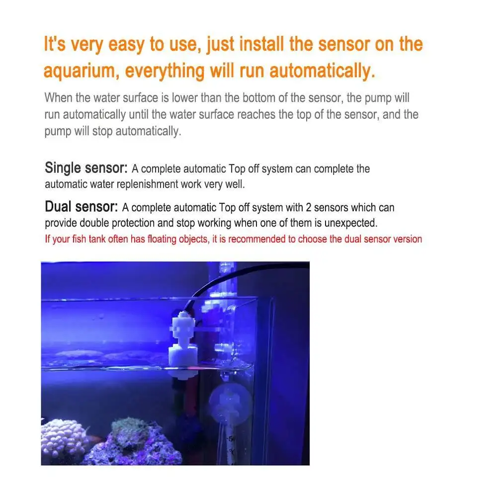 Auto ATO Automatic Top Off System Dual Sensor Water Filler water Level Controller Fish Tank Auto Aqua add Water Pump Aquarium