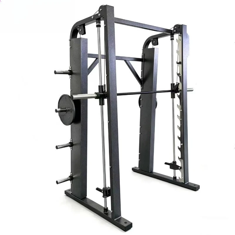 Commercial Machine for Gym Heavy Duty Steel Construction with Safety Lock and Adjustable Barbell