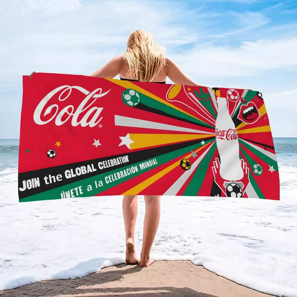 C-CocaS Cola Logo Microfiber Beach Towel Absorbent Quick dry Soft Yoga Swimming Resort Mountain Climbing Towel