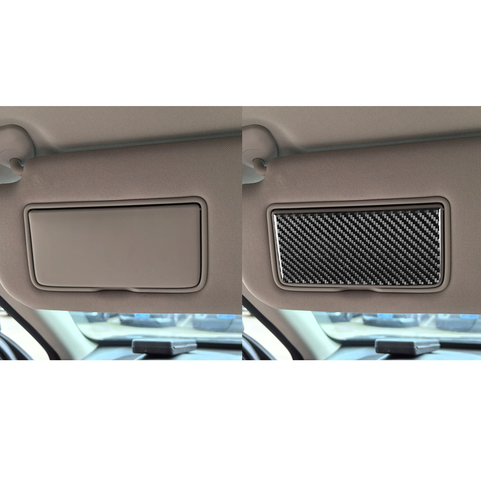 Carbon Fiber Makeup Mirror Pad Decoration Car Accessories Interior Cover Trim Modification Sticker For Nissan Altima Teana 2019+