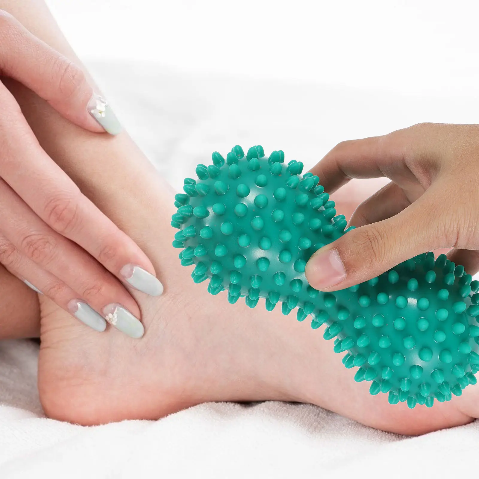 

2 шт. массажные шары для ног в форме арахиса, пластиковые массажеры для облегчения боли во всем теле, расслабления мышц, реабилитации и тренировок