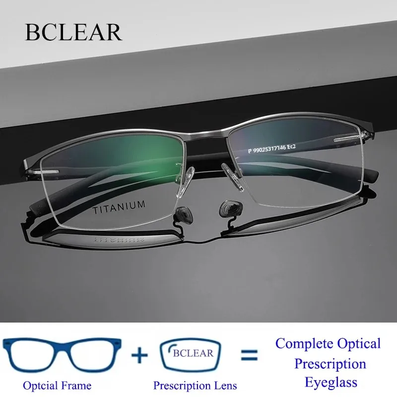 

BCLEAR Custom Progressive Prescription Glasses Men With Lens Multifocal Eyeglasses Optical High Myopia Photochromic Spectacles