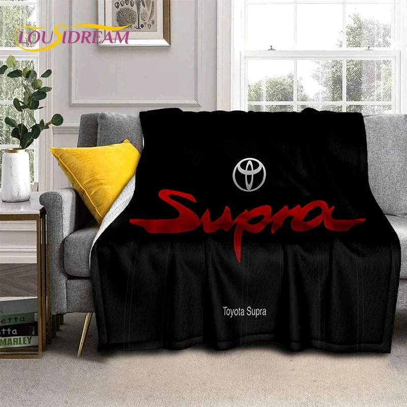 Racing Car T-TOYOTA  Supra Logo Soft Flannel Blanket for Beds Bedroom Sofa Picnic,Throw Blanket for Cover Outdoor Leisure Nap