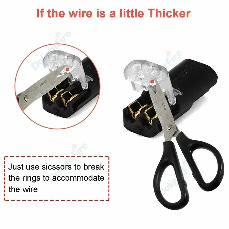 2pin Pluggable Wire Connector Quick Splice No Waterproof Electrical Cable Crimp Terminal for 22-18AWG Car LED Strip Auto Wiring