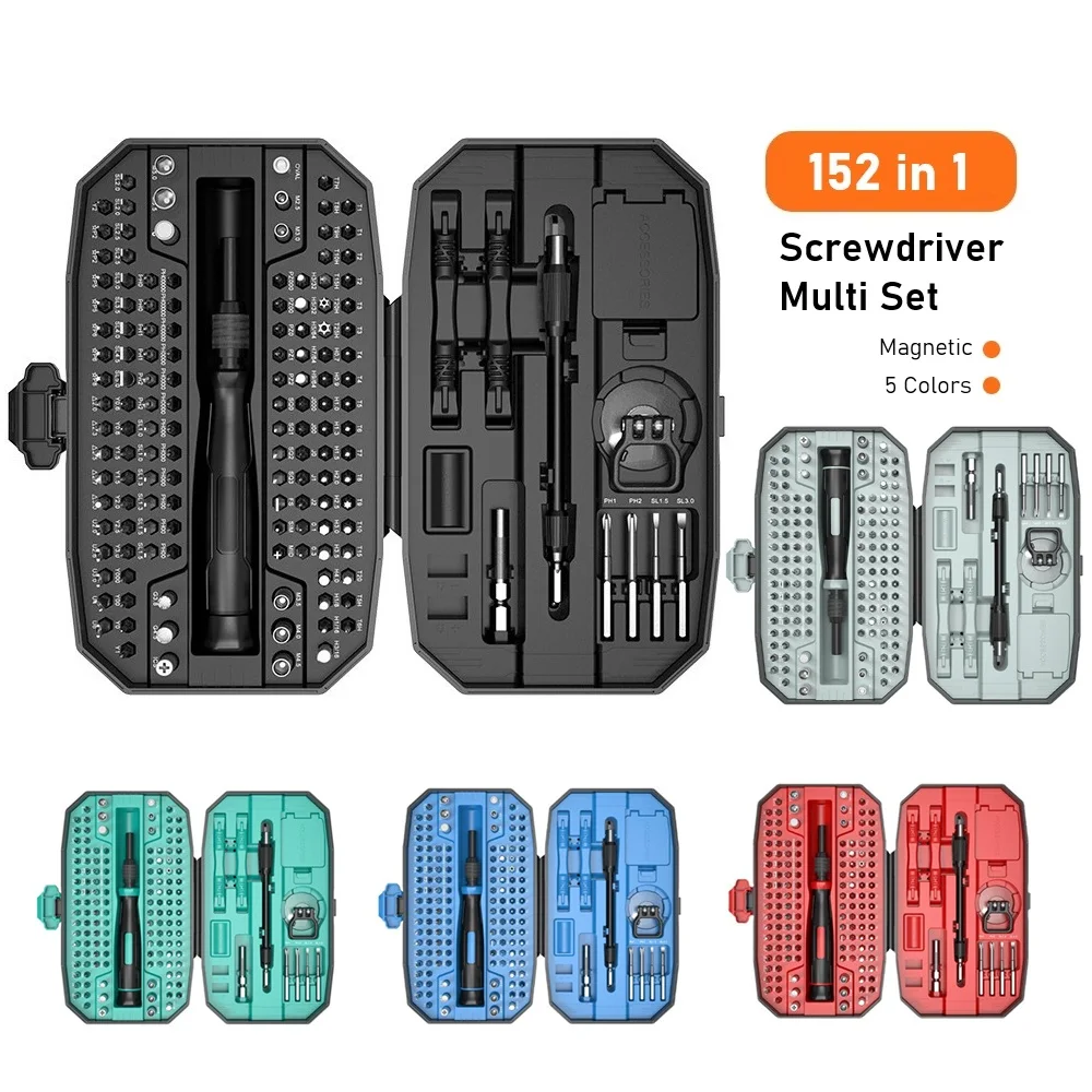 Conjunto multifuncional de chave de fenda de precisão, kit de ferramentas para carro 152/25 em 1, kit profissional de reparo automático t5 t6 torx para telefone residencial