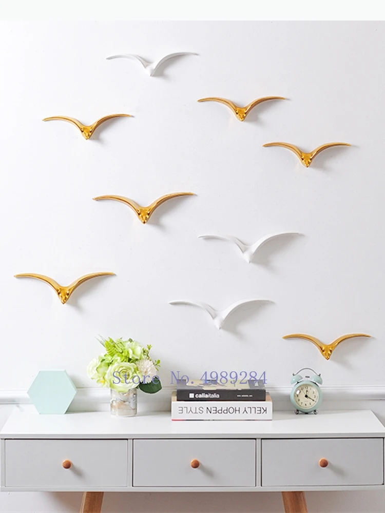 Ceramics Pendant Three-dimensional Little Bird Background Wall Decoration Wild Wall Decoration Modern Home