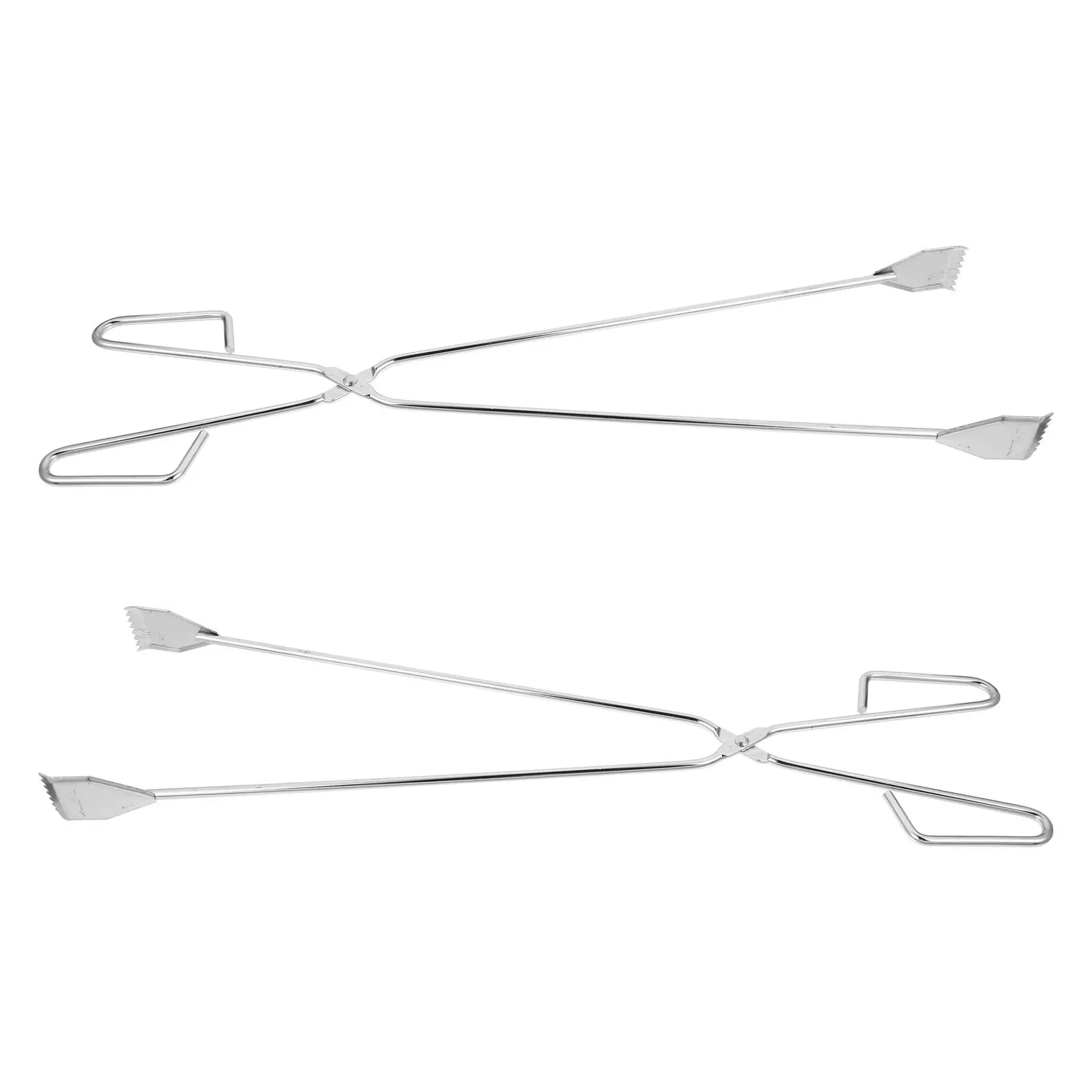 2Pcs Sturdy Long Handle Firewood Tongs Heat Resistant Steel Material for Grilling Barbecue Fireplace Fire Pit Campfire Bonfire
