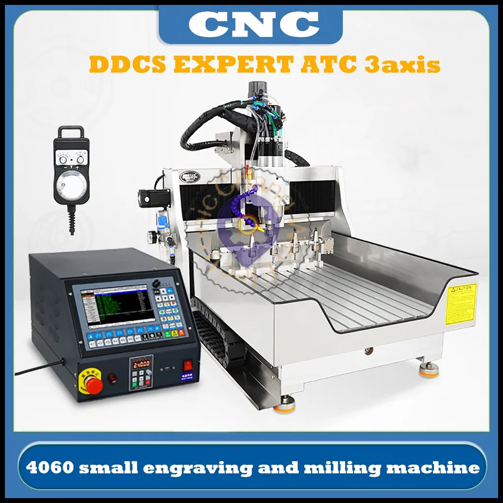 Latest CNC DDCS EXPERT M350 3axis 4060 small engraving and milling machine ATC precision engraving machining with knife library