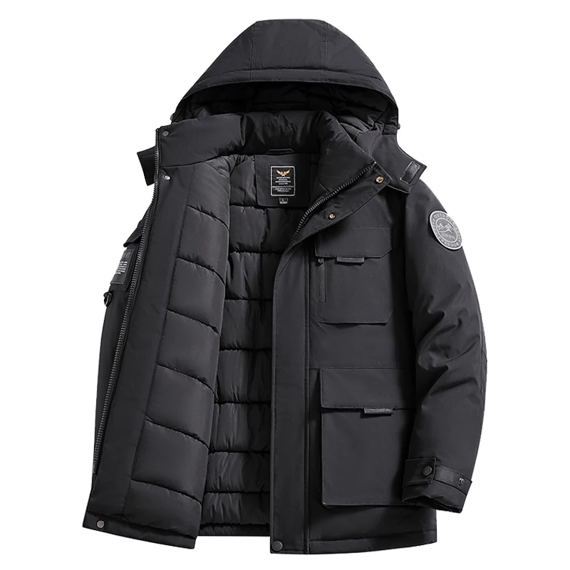 Winter Men Outdoor Cargo Waterproof Jackets Coat Man Thick Windproof Detachable Hat Jacket Parka Male Warm Sport Ski Windbreaker