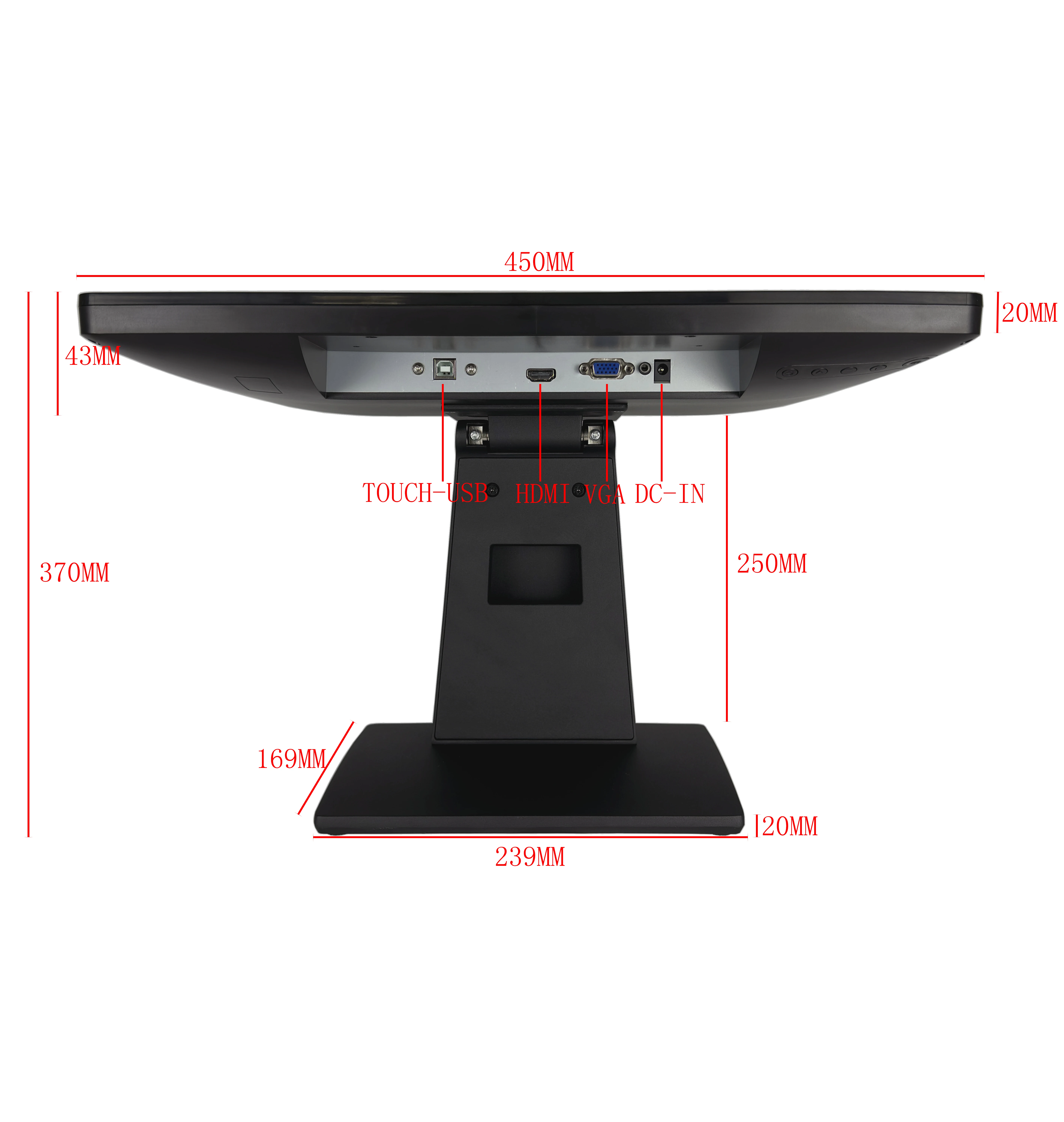 19-Zoll-Touchscreen-Display (11,6/15/15,6/17/19/21,5 Zoll) Hängende Wand- oder Desktop-Touchscreen-Display, Touchscreen-Terminal