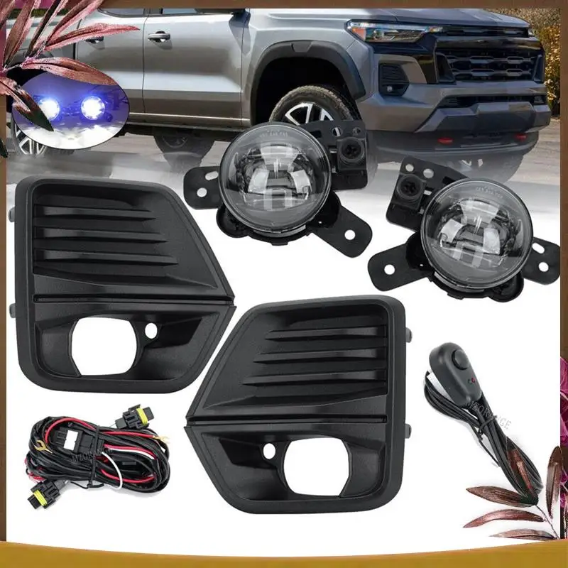 

AB59-1 компл. передний бампер автомобиля светодиодный противотуманный фонарь + крышка противотуманной фары + комплект жемчужины для Colorado 2023 2024 дневные ходовые огни Par