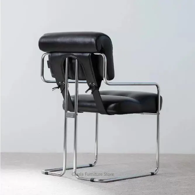 Stainless Steel Office Chair for Desk, Modern Dining Chair for Kitchen, Meeting Seat for Conference,Leisure Study Chair for Home