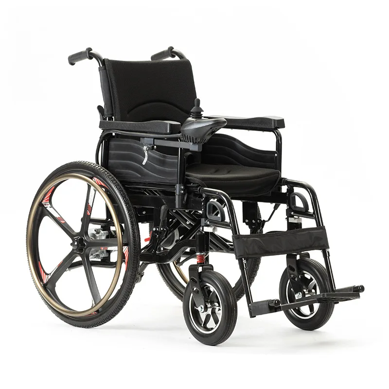 

Carbon steel frame Mercedes-Benz wheel design left and right foldable electric wheelchair