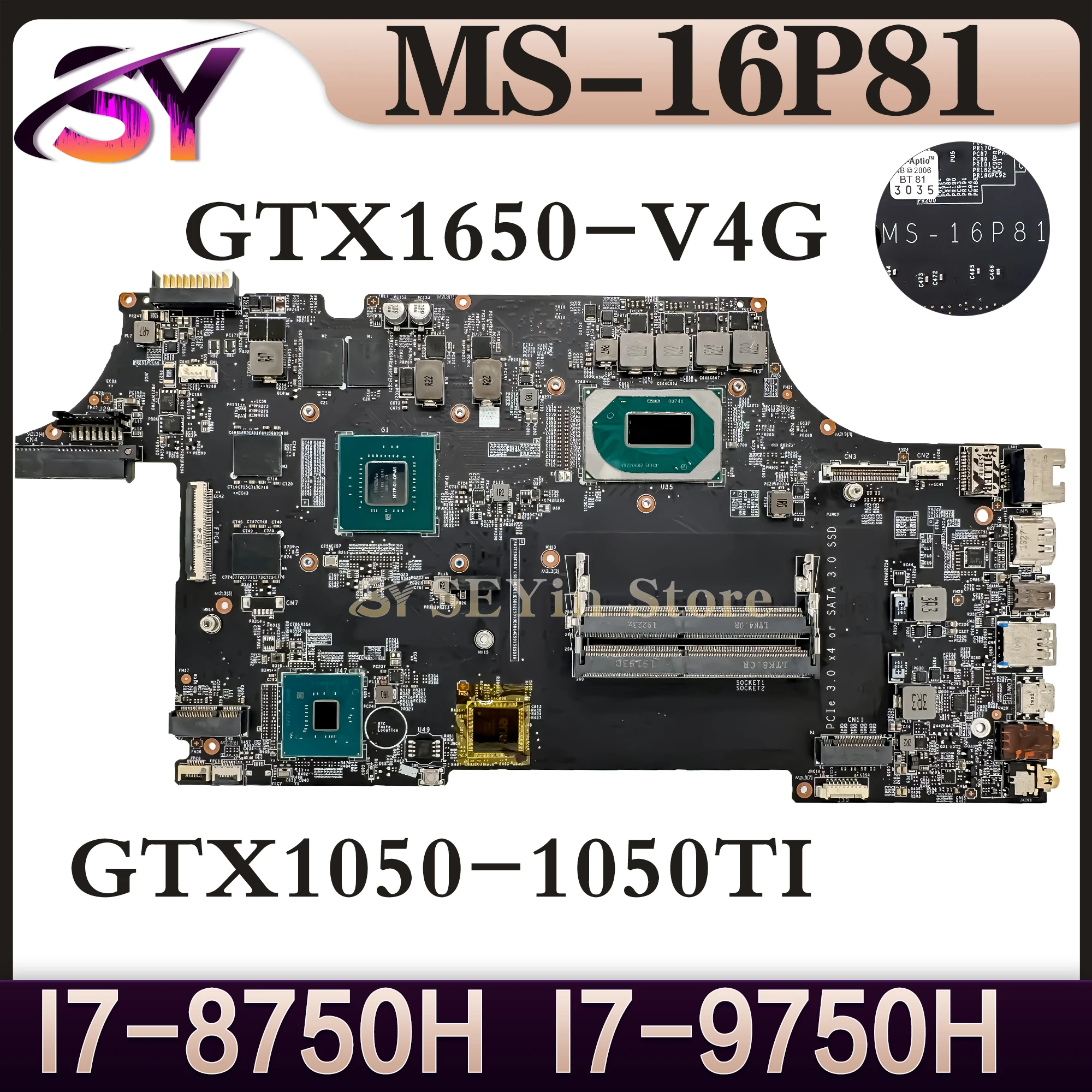 

MS-16P81 Mainboard For MSI GL63 8SC MS-16P8 MS-16 Laptop Motherboard I5-8300H I7-8750H I5-9300H I7-9750H 100% Working