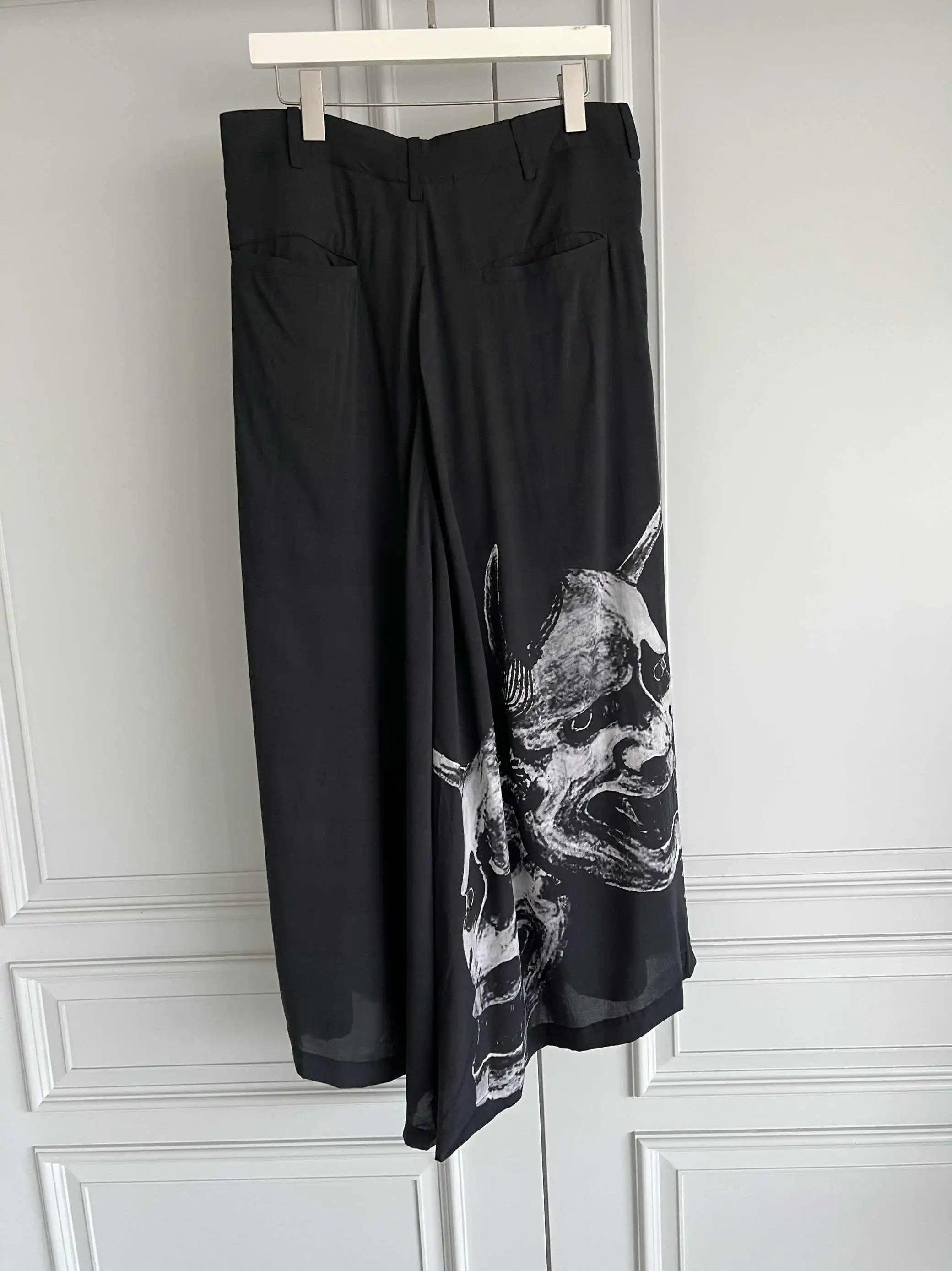 TOP-YAMAMOTO Original Design Prajna พิมพ์กางเกงขากว้าง Tencel สําหรับผู้ชาย culottes อินเทรนด์สไตล์ญี่ปุ่น