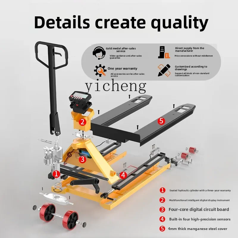 i10.12- Hydraulic Electronic Scale for Forklifts, Weighing Platform, Pallet Truck, and Trailer