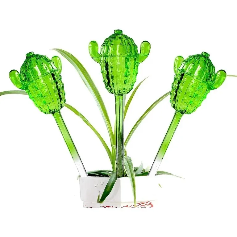 Cute Cactus Glass Plant Water Feeder  Automatic Self Watering Devices Auto Plants Drip Irrigation System Home Watering Tools
