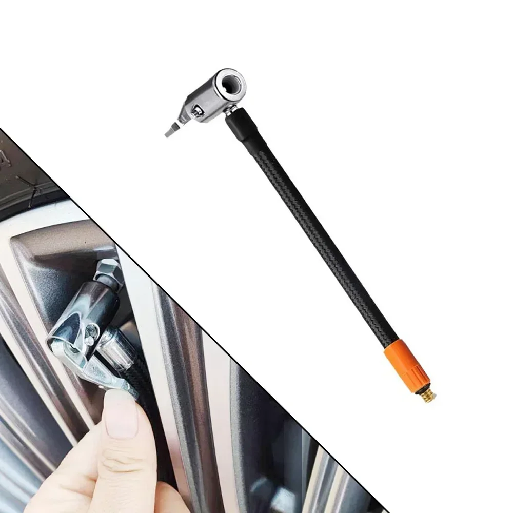 

40cm M6 Locking Air Chuck with Air Hose Standard Car Tire Valve Fine Thread Inflation Hose Adapter Auto Bicycle Tire Repair Tool