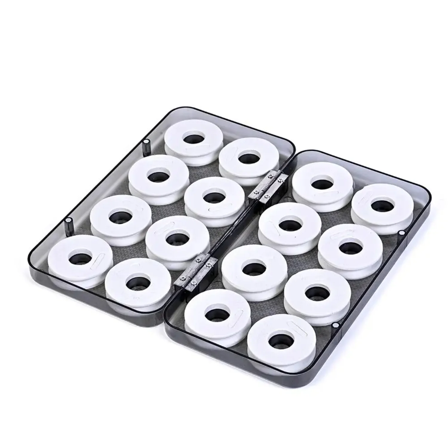 

16pcs/lot Translucent Fishing Tackle Box Design Spools Line Box Fishing Line Shaft Bobbin Fishing Tackle Accessories
