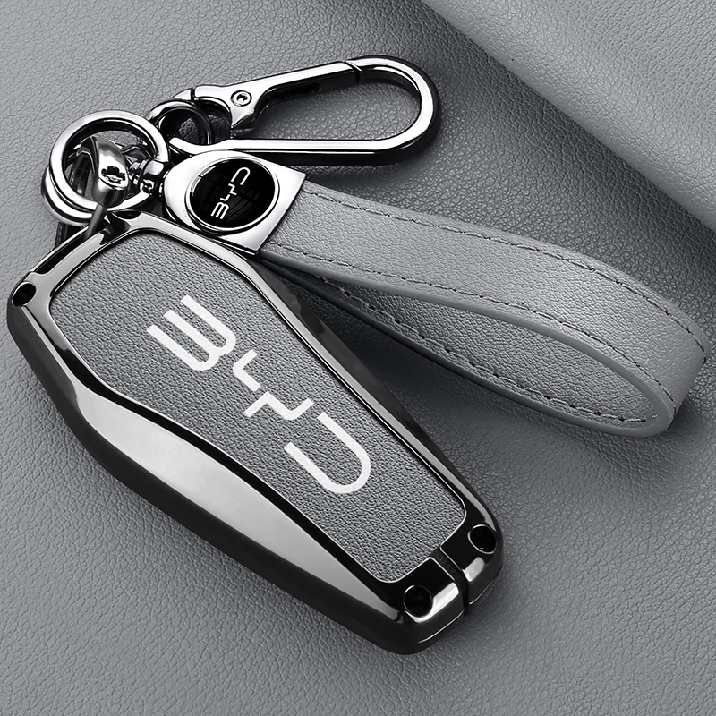 سبيكة جلدية سيارة الذكية مفتاح بعيد غطاء شعار اكسسوارات ل BYD أغنية برو تانغ Dmi تشين زائد ماكس يوان EV دولفين النورس