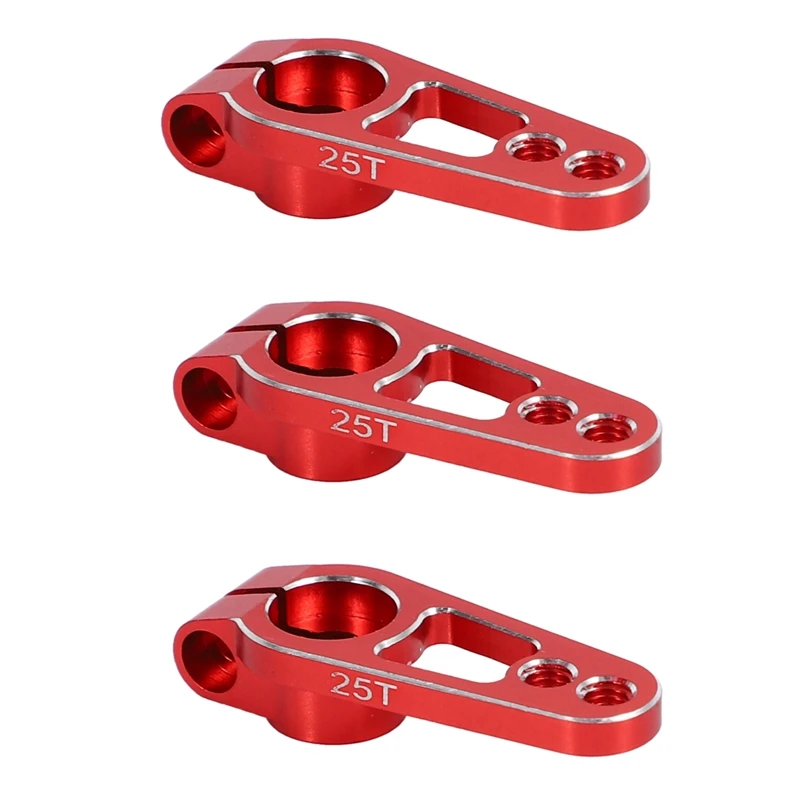 

3PCS Aluminum Alloy 25T 31Mm Steering Servo Arm Horn For RC Car Crawler Parts,Red