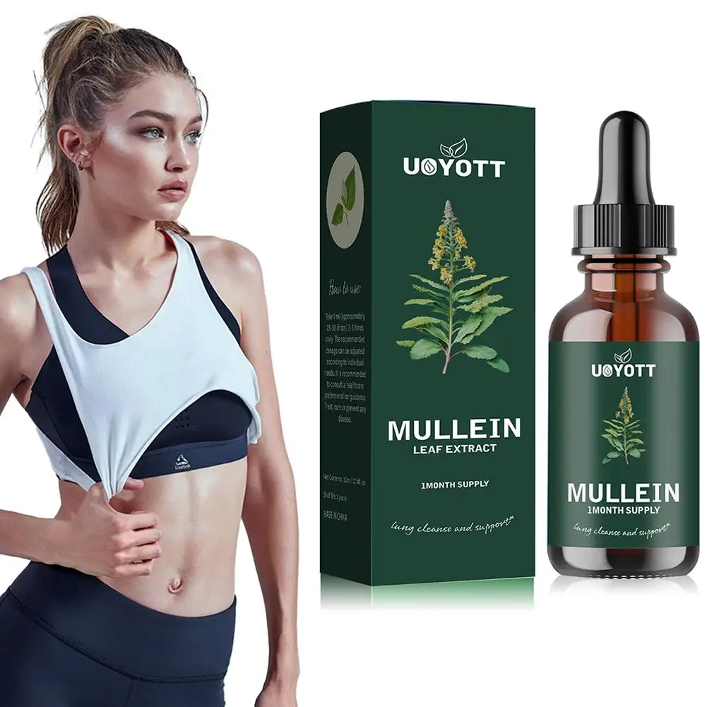 NEW High-end 60ml Organic Mullein Leaf Extract Capsule For Lung Cleansing & Liver Cleaning Lungs Drops Fat Burning Slimming Prod