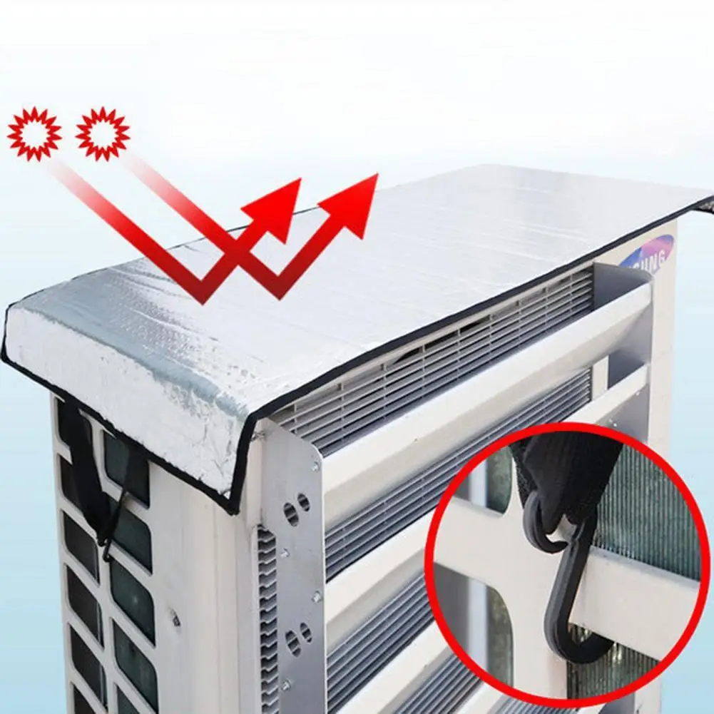 1pc Air Conditioner Outdoor Unit Cover Aluminum Foil Film Flame Retardant Waterproof Sun Protection Air Conditioner Accessories