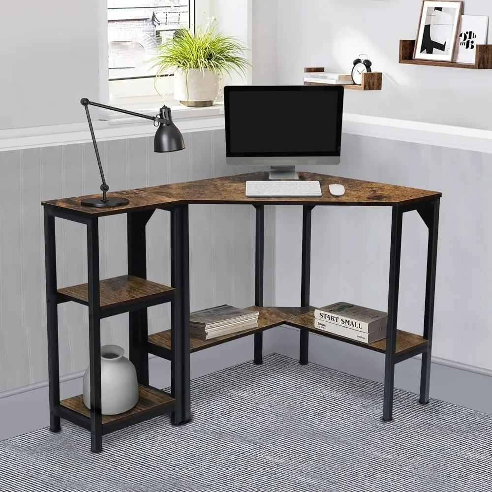 Corner Desk Living Room Corner Table Triangle Computer Desk With Storage Shelves Furniture Home Freight free