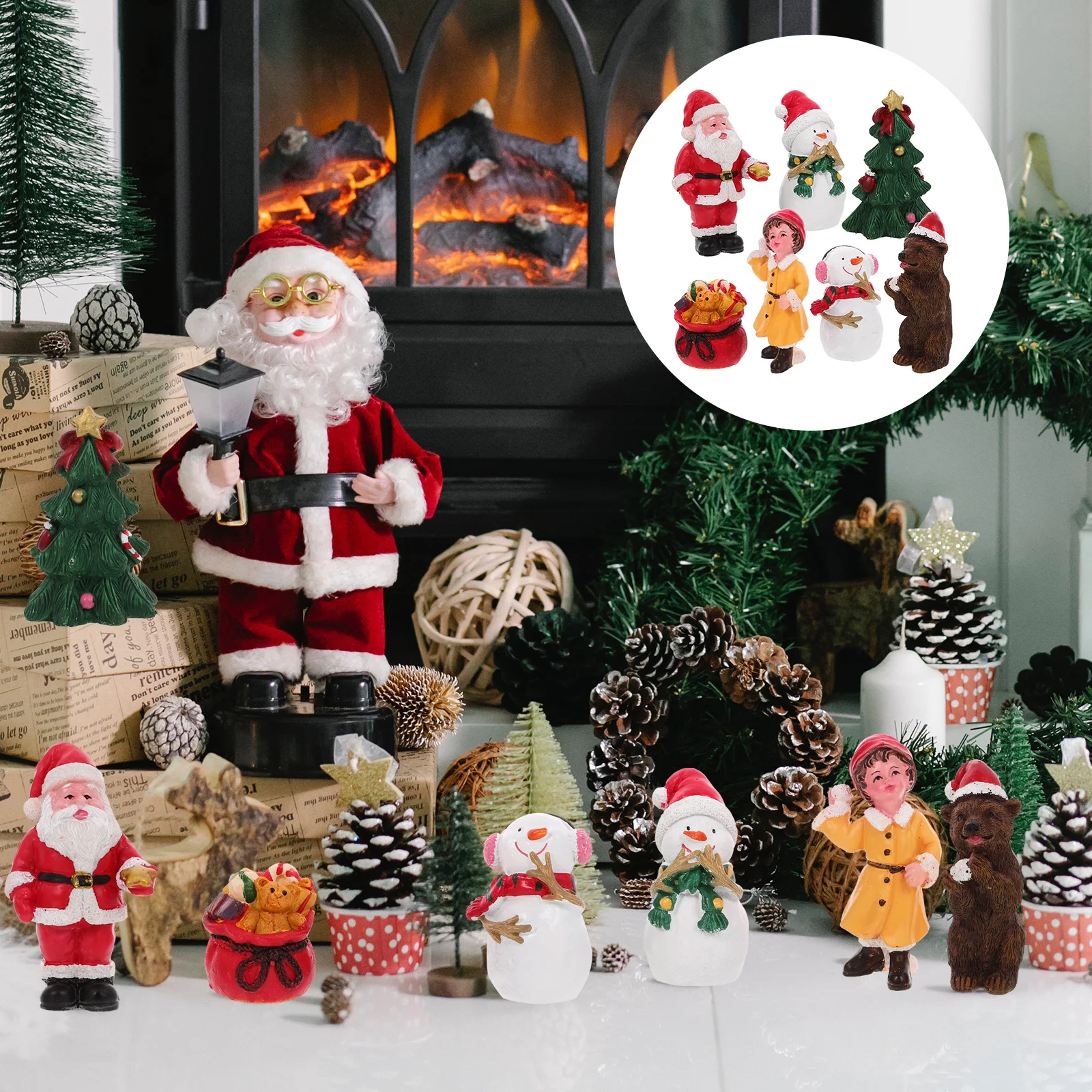 

Decorations Christmas Ornaments Miniature Artificial Resin Snowman s Party