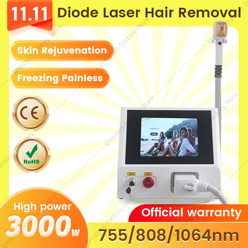 Ice Platinum Cooling 808nm Diode Laser Hair Removal Machine 755 808 1064 Remove Hair Epilation Laser Hair Removal