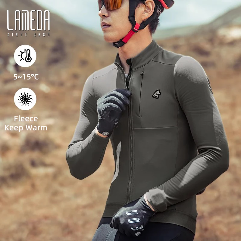 

LAMEDA Мужчины Женщины Велоспорт Джерси Осень Зима Теплая Флисовая Куртка Дышащая Ветрозащитная MTB Шоссейный Велосипед Спортивная Одежда С Длинным Рукавом