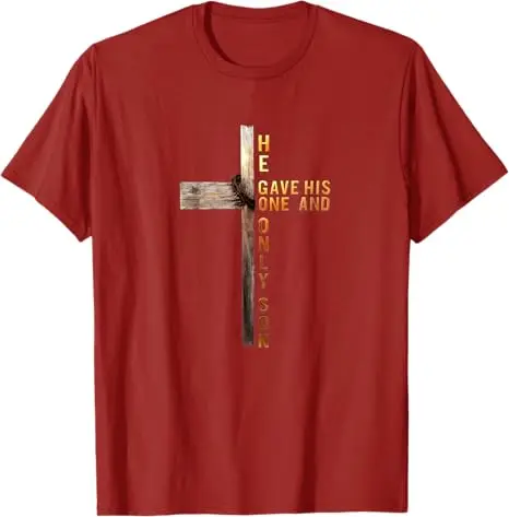 Easter Cross He Is Risen Jesus Christian Men Women T-Shirt Christian Cross Bible John 3:16 Reflection 0L3Q48 Saying Tee Novelty