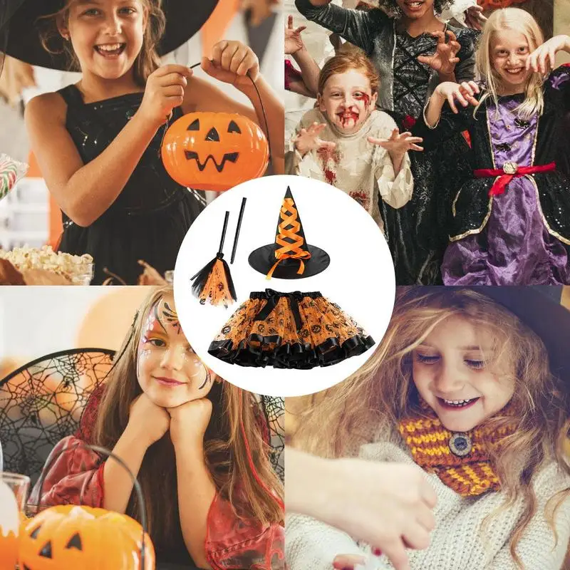 Disfraz de bruja para niños, accesorios de Halloween, vestidos elásticos, añade ambiente de Halloween para Halloween, Carnaval, juego de rol