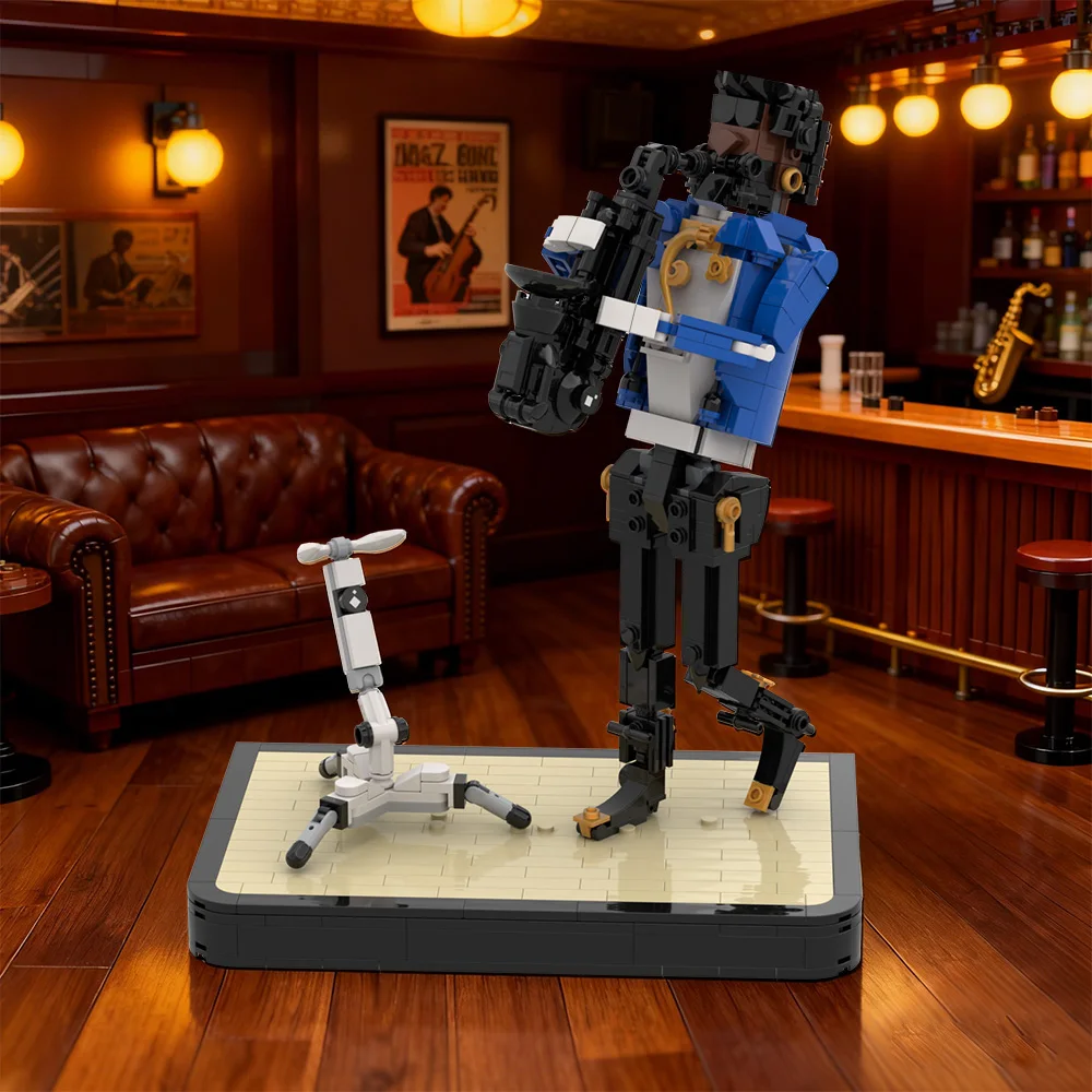 

Gobricks MOC-239704 Jazz Alto Saxophonist Building Blocks Toys Gift