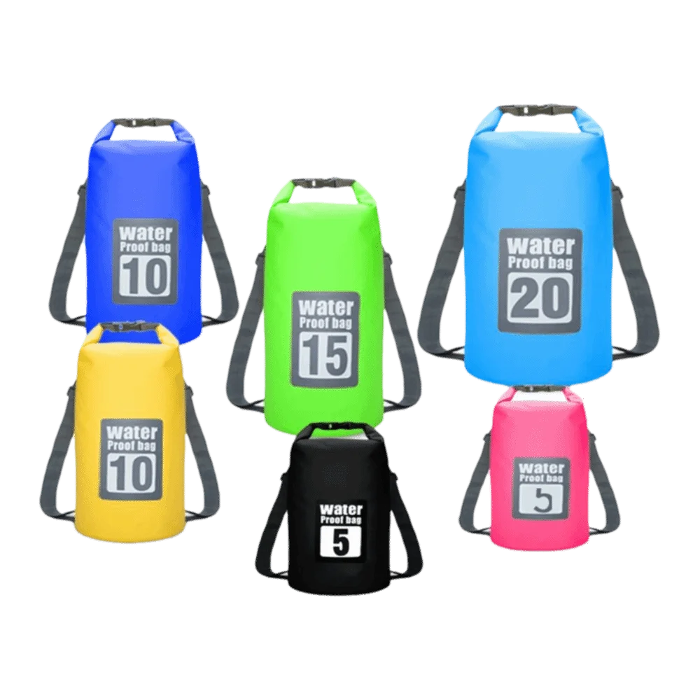 

5L/10L/15L//30L Waterproof Storage Dry Sack Bag PVC Waterproof Duffel Bag Double Shoulder Strap Big Capacity Swimming Gym Bag