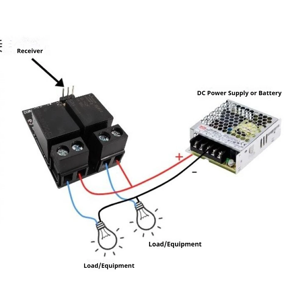 

DC4-9V Dual Channel Motor Forward Reverse Relay Control Module 1000-2000us PWM Wireless Dual Output Switch for Aircraft Model