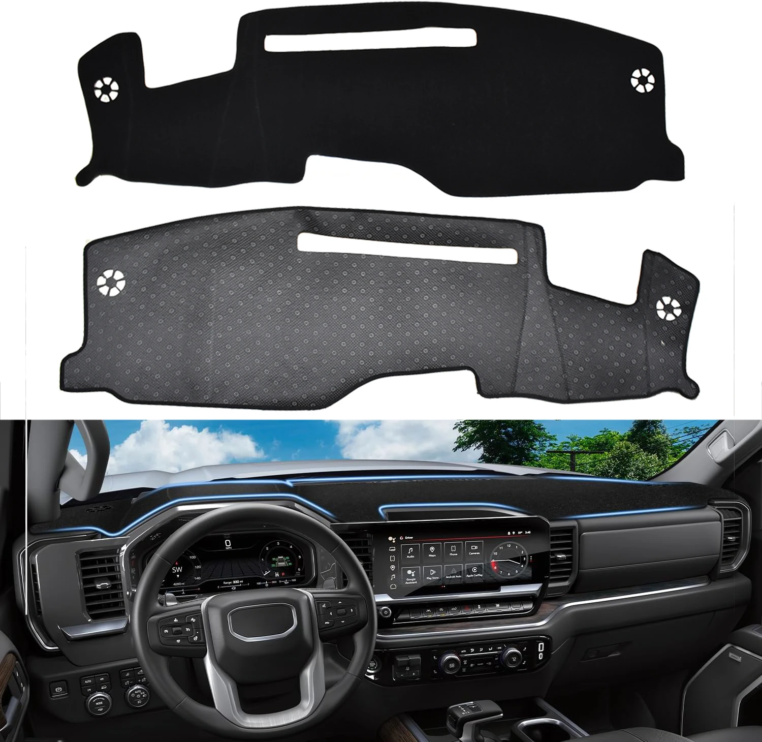 

For Chevy Chevrolet Silverado/GMC Sierra 1500 2500HD 3500HD Car Dashboard Cover No-Slip Center Console Protector Mat Accessories