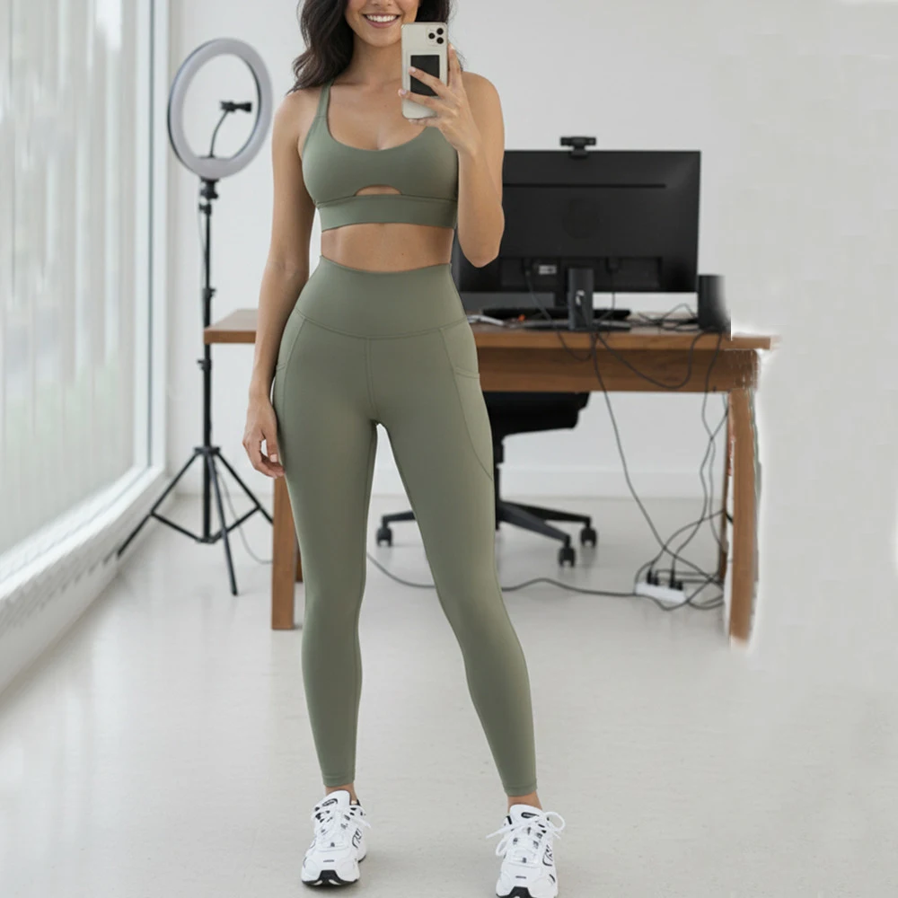 Women WK Pocket High Waist Yoga Pants Push Up Tights Running Trousers Quick-dry Butt-lifting Fitness Outdoor Wear XP162