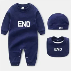 New Fashion luxury Kids Mattresses letter style newborn baby clothes Cotton long sleeved toddler baby boy girl romper clothing