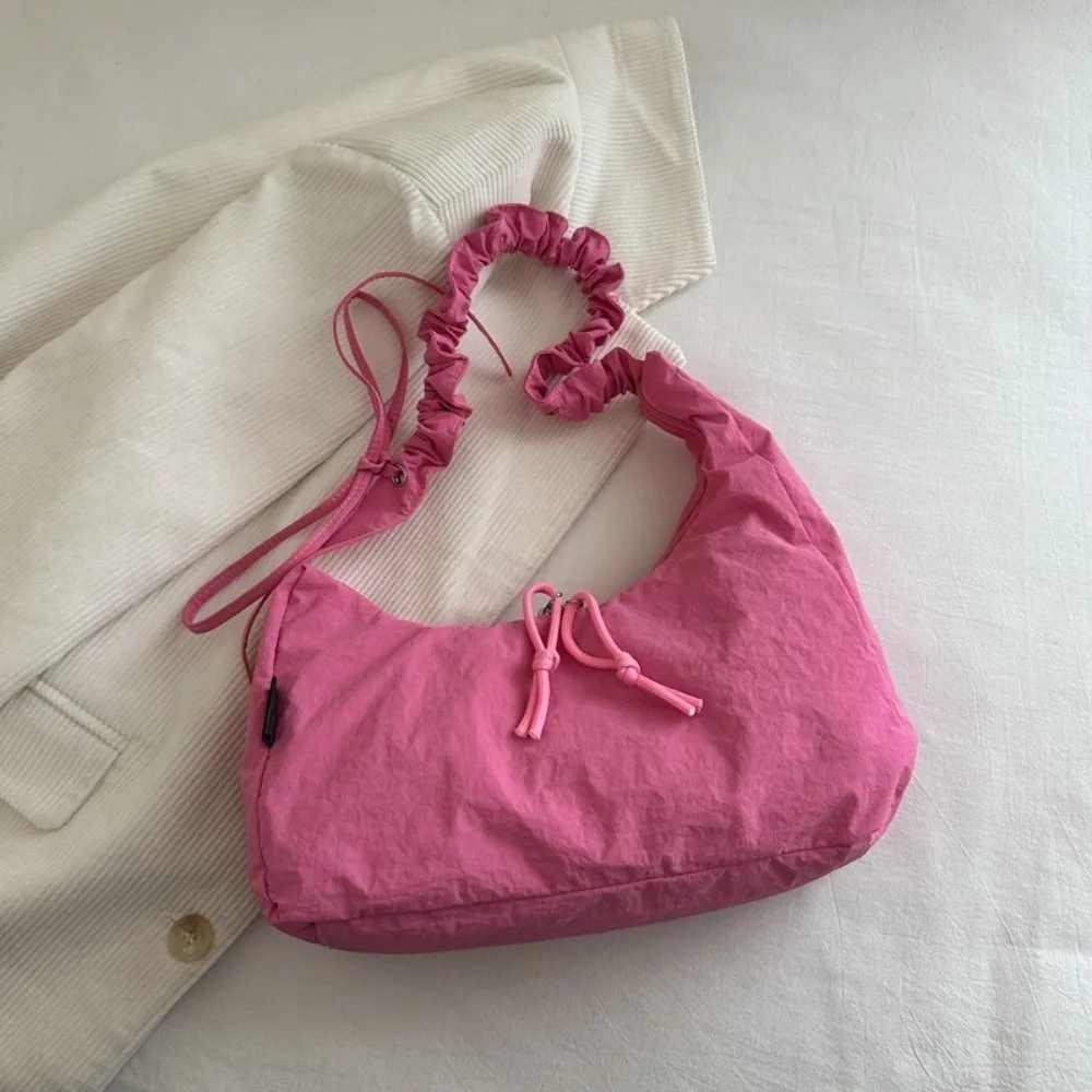 حقيبة زلابية كورية خفيفة الوزن ذات ثنيات متعددة الاستخدامات ذات سعة كبيرة برباط حقيبة كتف نسائية كاجوال من النايلون للفتيات #2