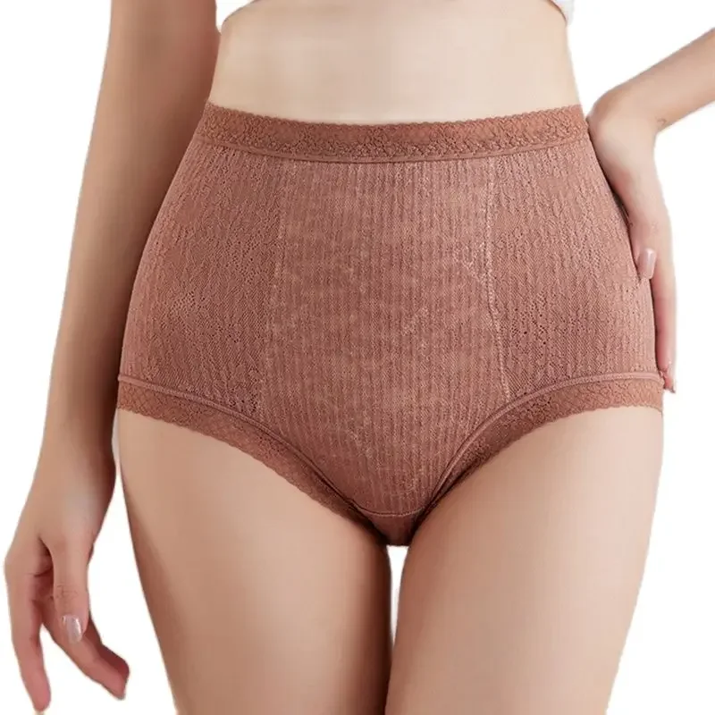 

High Waist Panties for Women Sexy Hollow Lace Briefs Abdomen Hip-lifting Underpants Breathable Cozy Female Shaping Underwear