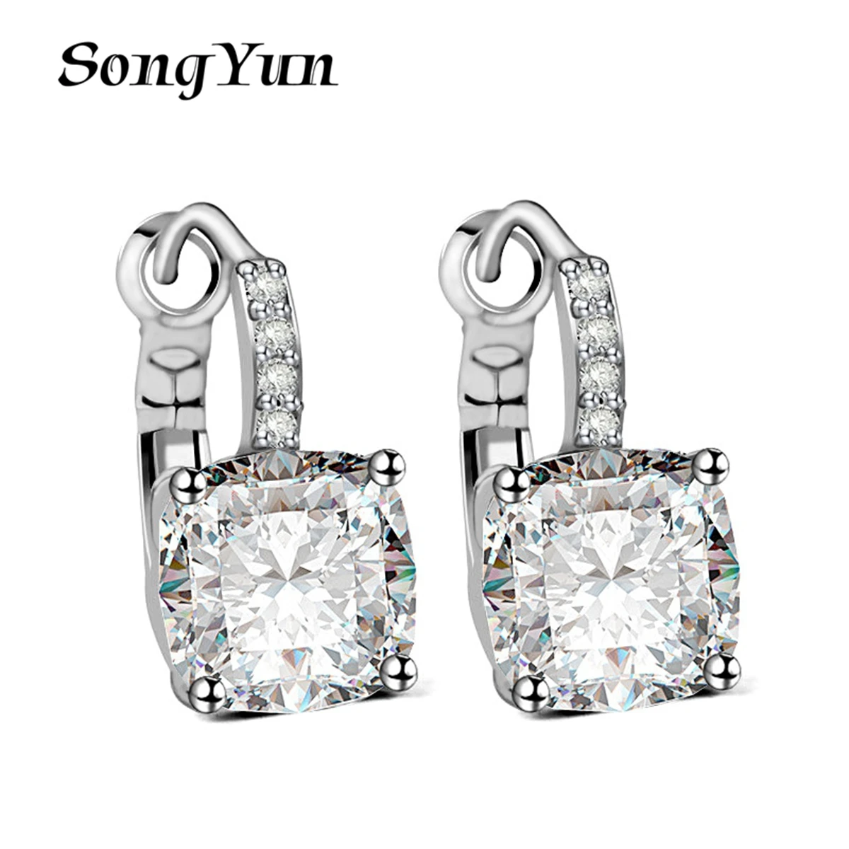 

Ювелирные изделия SongYun: Серьги-клипсы в стиле MHT с крупными цирконами, медные, для головы (или: украшения для головы)