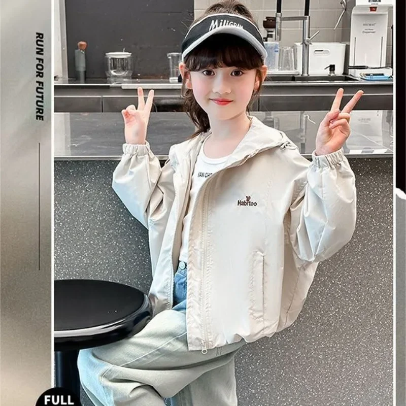 Girly Heart INS แฟชั่นแขนยาวเสื้อลําลองฤดูใบไม้ผลิฤดูใบไม้ร่วง 2025 เด็กใหม่กีฬา Hooded Coat TOP เสื้อผ้าเด็กของขวัญ