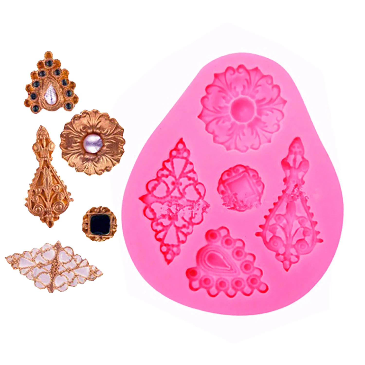 Lace Scroll Cake Border Silicone Mold Baroque Pattern for Chocolate Candy Fondant Epoxy Resin Supplies